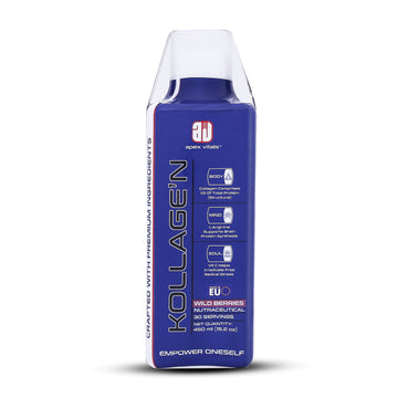 Apex Vitals KOLLAGEN Collagen Liquid - 30 ser|Made in Europe|FDA,EFSA,FSSAI Certified|India's First Liquid Collagen|Type 1 & 3,Mohai Agnes Spring Water,Hyaluronic acid,Biotin & Vit C|30 Ser-Wild Berries